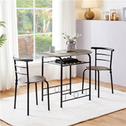 3 Piece Dining Set Dining Table Dining Chair Set by Yaheetech
