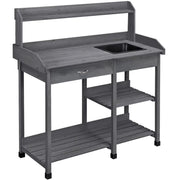 Garden Potting Bench with Basin Garden Work Bench Station by Yaheetech