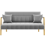 Yaheetech Upholstered Sofa Couch with Gold-tone Metal Arms and Legs Upholstered Sofa Couch with Gold-tone Metal Arms and Legs