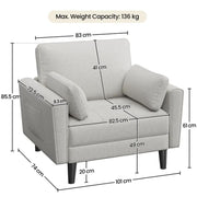 2pcs Tufted Oversized Armchairs by Yaheetech