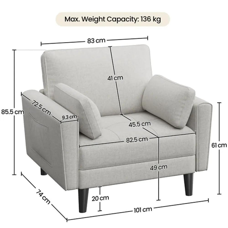 2pcs Tufted Oversized Armchairs by Yaheetech