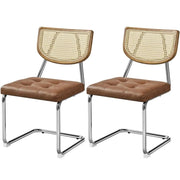 6PCS Mid-Century Modern Dining Chairs with Mesh Rattan Back by Yaheetech