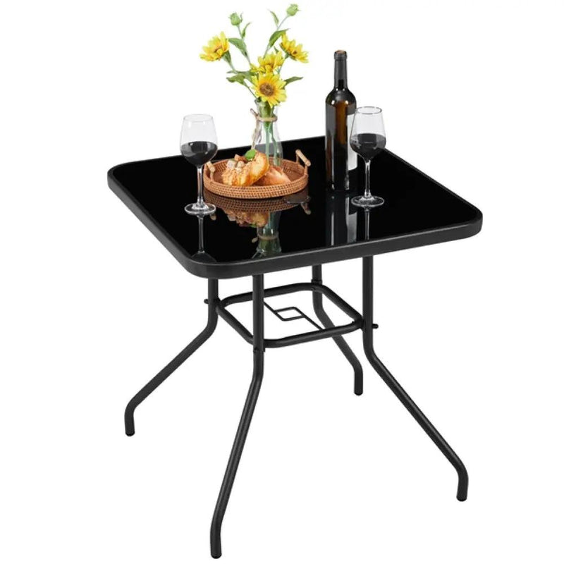 28″ Square Patio Bistro Table with Umbrella Hole by Yaheetech