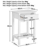 2pcs Improved Quality Wood Bedside End Table Storage Cabinet Night Stand by Yaheetech