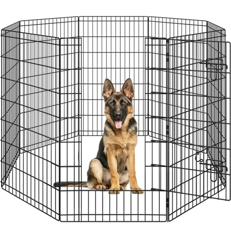 8 Panel Foldable Metal Dog Exercise Pen by Yaheetech