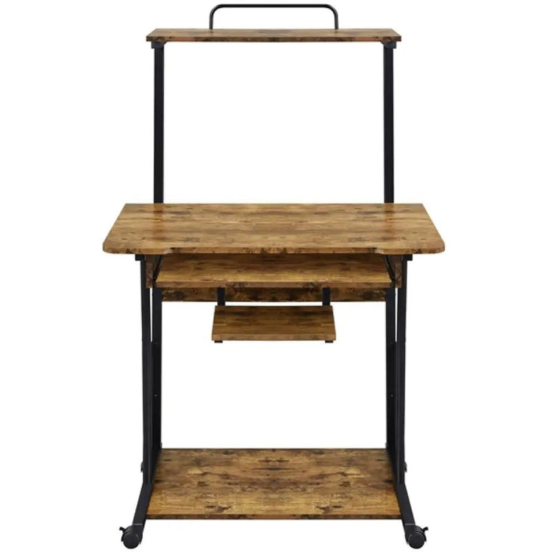 3-Tier Rolling Computer Desk Study Table with Printer Shelf by Yaheetech