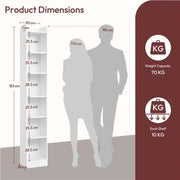 7-layer Narrow Open Shelf Bookshelf by Yaheetech