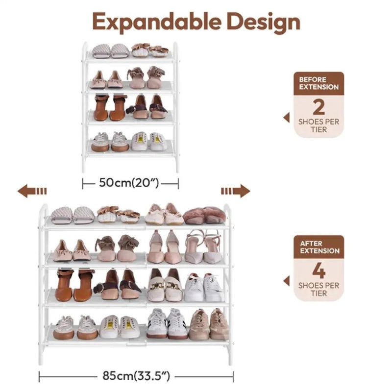 4 Tier Iron Shoe Rack Organiser by Yaheetech