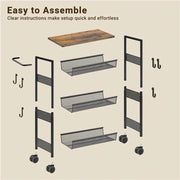 4-Tier Storage Trolley Kitchen Trolley by Yaheetech