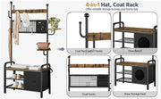 Hall Tree with Cat House Coat Rack Shoe Rack by Yaheetech