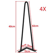 4PCS 16 Inch Solid Hairpin Coffee Table Legs 3-Rods by Yaheetech