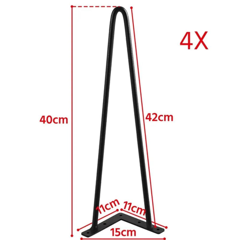 4PCS 16 Inch Solid Hairpin Coffee Table Legs 3-Rods by Yaheetech