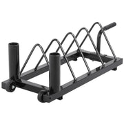 Horizontal Bumper Plate Rack Strength Fitness Rack Plate Holder by Yaheetech