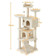 Cat Tree Cat Tower w/ Condos & Dangling Balls & Scratching Posts & Platforms by Yaheetech