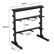 3 Tier Dumbbell Barbell Rack Weight Plate/Bar Storage Holder by Yaheetech