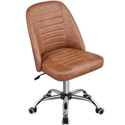 Faux Leather Mid Back Home Office Desk Chair by Yaheetech