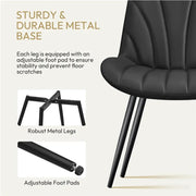 Set of 4 Modern Faux Leather Upholstered Dining Chairs with Metal Legs by Yaheetech