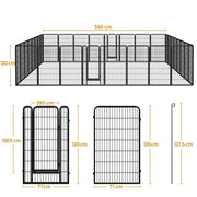 Set of 4 - 47.5″ Tall Dog Playpen Panels Metal Pet Fence Exercise Barrier by Yaheetech