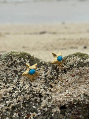 Whetū Kikorangi Gold Earrings by Tahana Jewellery