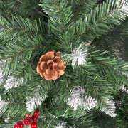 2.1M Christmas Tree 1100 Tips with Red Berries and Pinecones by salelink.co.nz