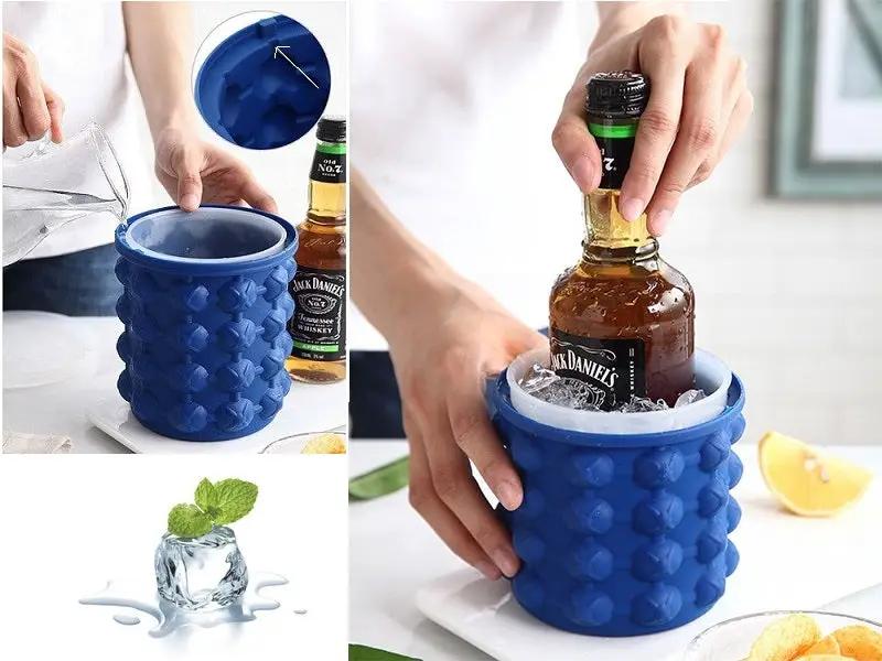 Small Ice Cube Maker Genie Silicone Wine Ice Bucket Big Ice Cube Tray Mold Cup by dealonline.co.nz