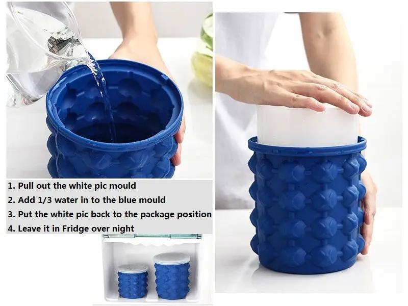 Small Ice Cube Maker Genie Silicone Wine Ice Bucket Big Ice Cube Tray Mold Cup by dealonline.co.nz