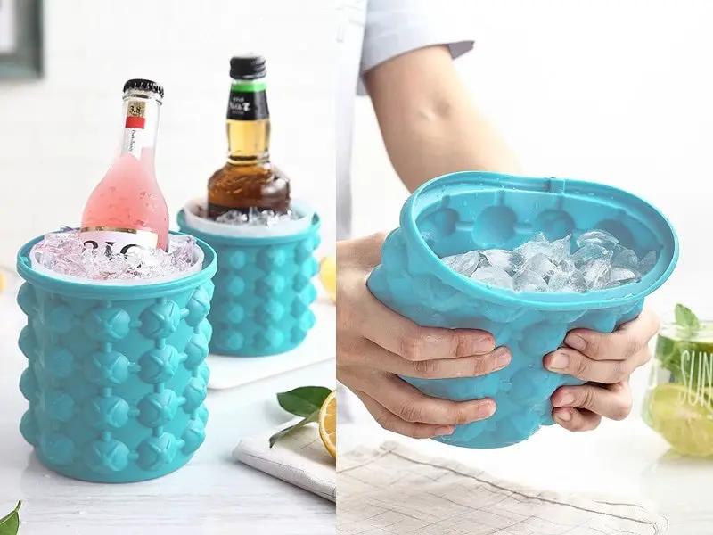 Small Ice Cube Maker Genie Silicone Wine Ice Bucket Big Ice Cube Tray Mold Cup by dealonline.co.nz