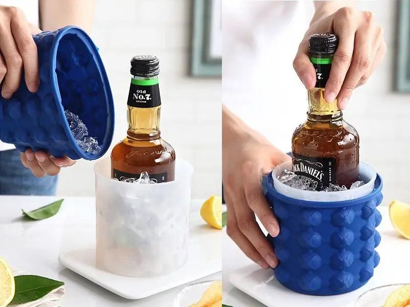 Small Ice Cube Maker Genie Silicone Wine Ice Bucket Big Ice Cube Tray Mold Cup by dealonline.co.nz