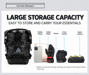 ECOTREK Motorcycle Crash Bar Bags Motorcycle Waterproof PVC Crash Bar Bag – 5–8L Roll-Top Adventure Storage Pouch BQF1125 Motorcycle Waterproof PVC Crash Bar Bag – 5–8L Roll-Top Adventure Storage Pouch BQF1125