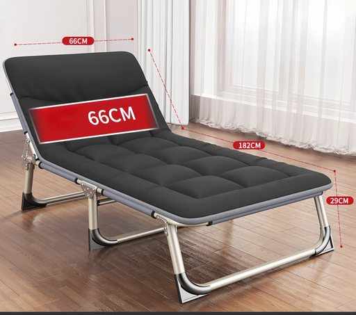 Folding Bed with Mattress Black by salelink.co.nz