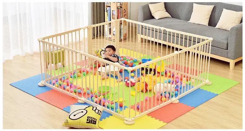 8PC WOODEN BABY PLAYPEN by Kiwi Grab