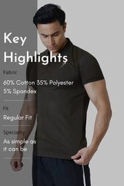 Aura Polo T-shirt Olive by Fuaark Nz