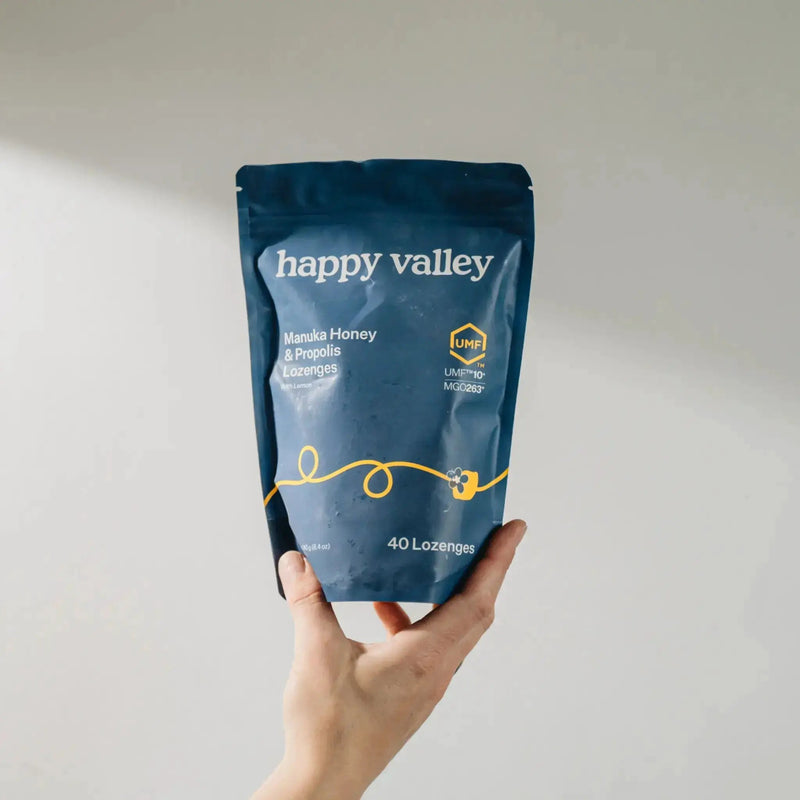UMF 10+ Manuka Honey & Propolis Lemon Lozenges by Happy Valley Honey