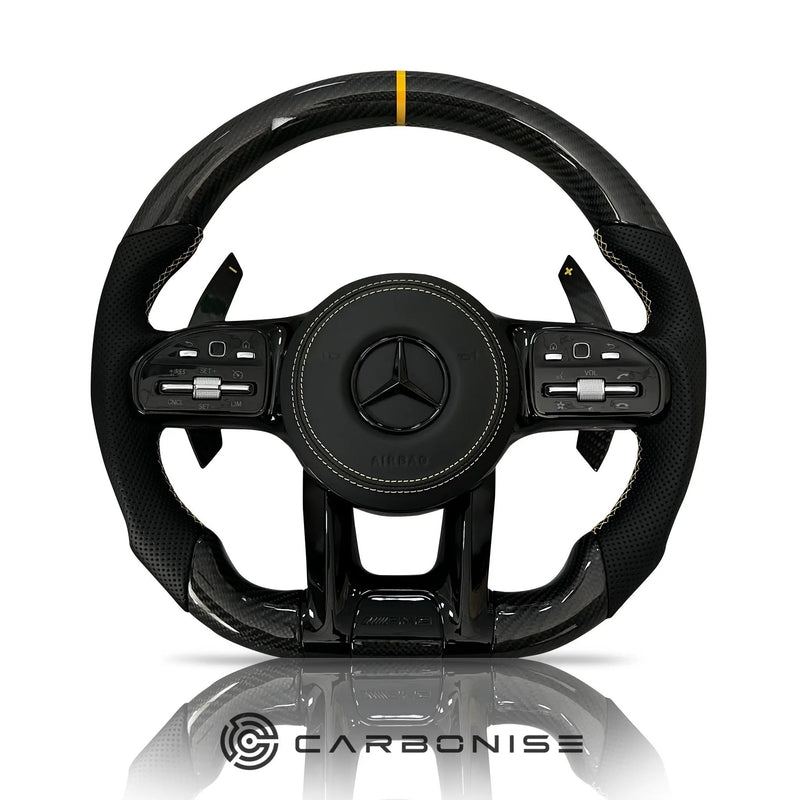 Mercedes-Benz Steering Wheel (Carbon Fiber+Perforated Leather) #11 by CARBONISE