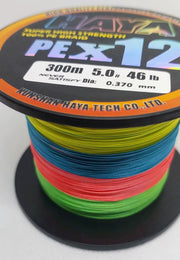 Premium x12 Strand Low Memory Braid Fishing Line - 300M Multi by NZ Diver