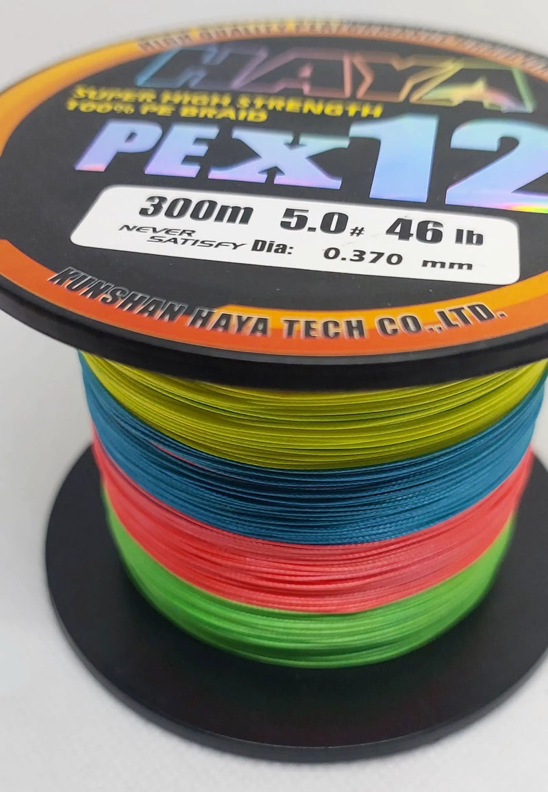 Premium x12 Strand Low Memory Braid Fishing Line - 300M Multi by NZ Diver