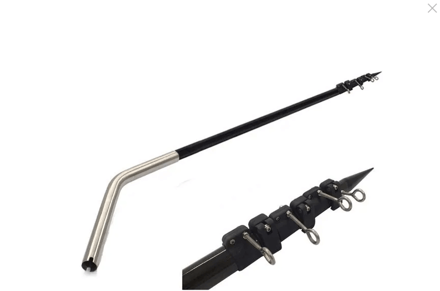 12 Ft Telescopic OutRigger 3K designed for fishing, featuring a durable stainless steel tip and multiple rigging options.
