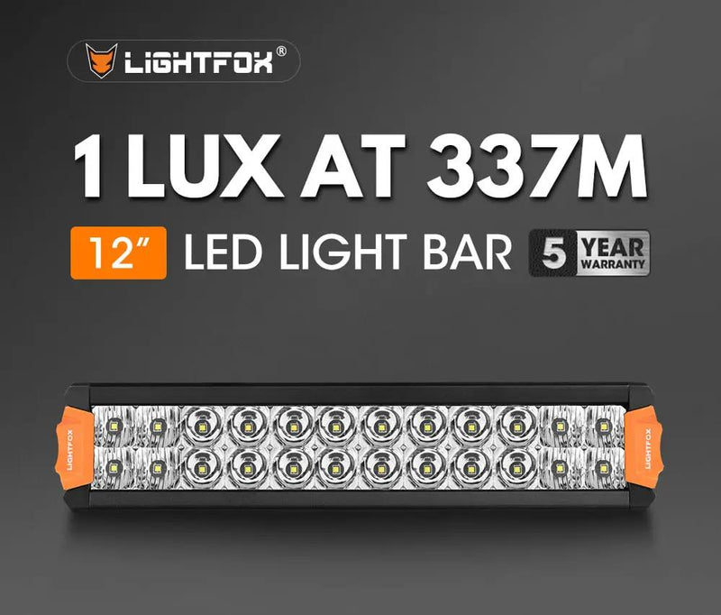 Lightfox Rigel Series 12inch LED Light Bar 1 Lux @ 337M IP68 8,320 Lumens by Kiwi Offroad
