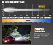 Lightfox Rigel Series 12inch LED Light Bar 1 Lux @ 337M IP68 8,320 Lumens by Kiwi Offroad