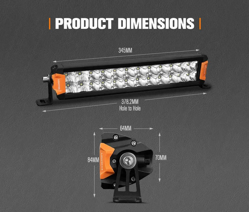Lightfox Rigel Series 12inch LED Light Bar 1 Lux @ 337M IP68 8,320 Lumens by Kiwi Offroad