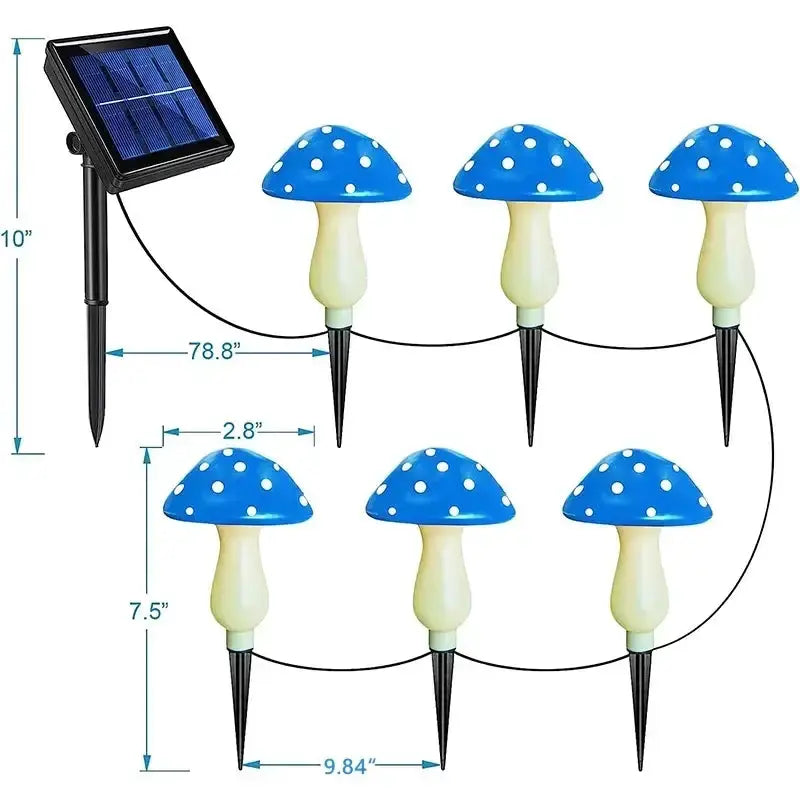 Habicare 12-Pack RGB Solar Mushroom Garden Stake Lights with 8 Lighting Modes 12-Pack RGB Solar Mushroom Garden Stake Lights with 8 Lighting Modes