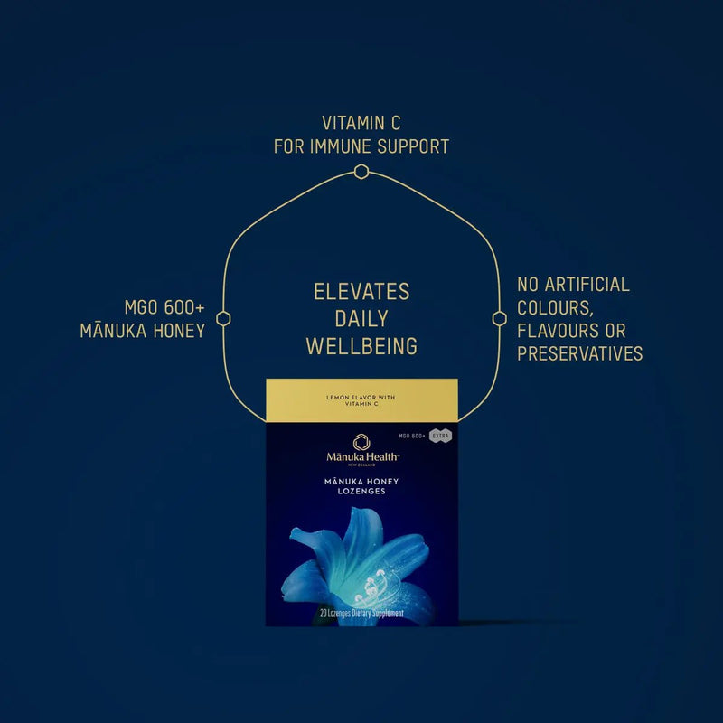 Manuka Honey Lemon Lozenges with Vitamin C NZ by Manuka Health