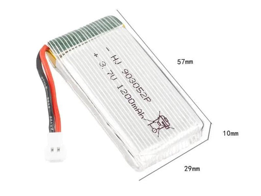 3.7V 1200mAh White Li-Po Rechargeable Battery for Drone by dealonline.co.nz