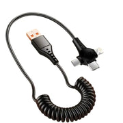 120W 3-in-1 USB-C Super-Fast Retractable Charging Cable by Habicare