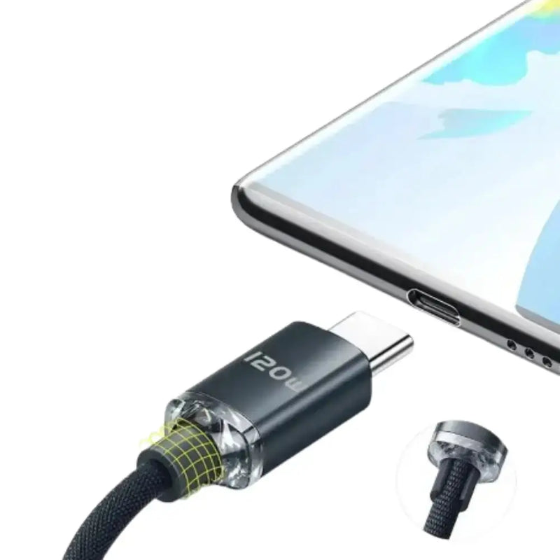 120W Super-Fast USB-C Charging Cable for Smartphones by Habicare
