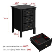 3-drawer Bedside Table End Table Nightstand by Yaheetech