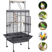 H68.5'' Play Top Parrot Cage Metal Rolling Bird Cage by Yaheetech