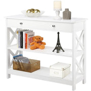 Wooden Console Table with 1 Drawer and 2 Open Shelves Versatile Entryway Table by Yaheetech