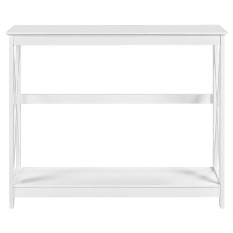 2-Tier X-Design Console Table Industrial Side Console Table End Table by Yaheetech