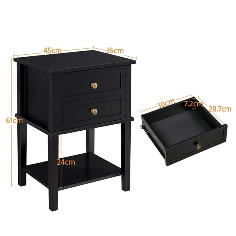2pcs Nightstand Side Table End Table by Yaheetech